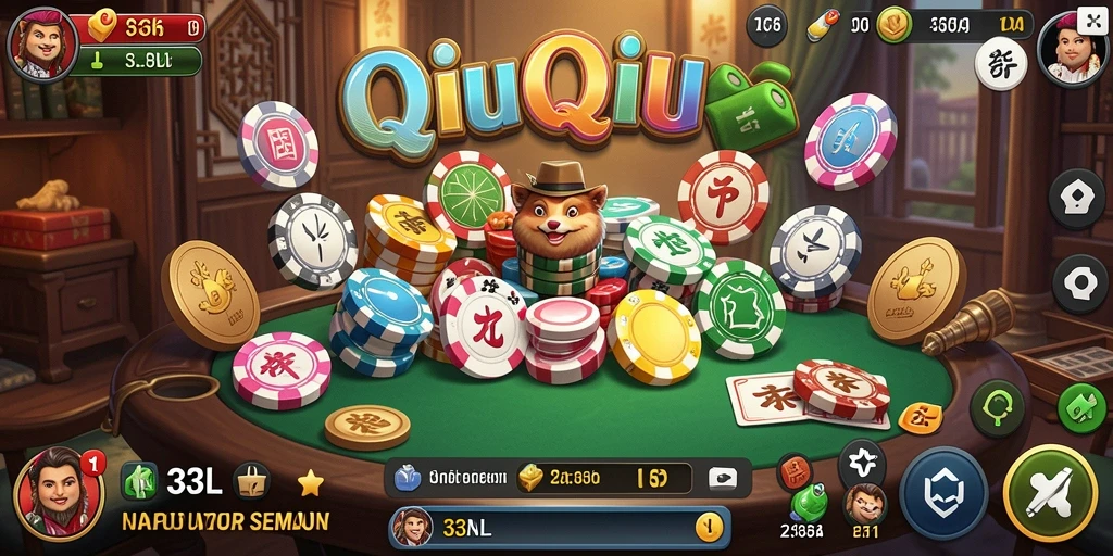 Screenshot gameplay 33L yang menunjukkan keseruan bermain QiuQiu.