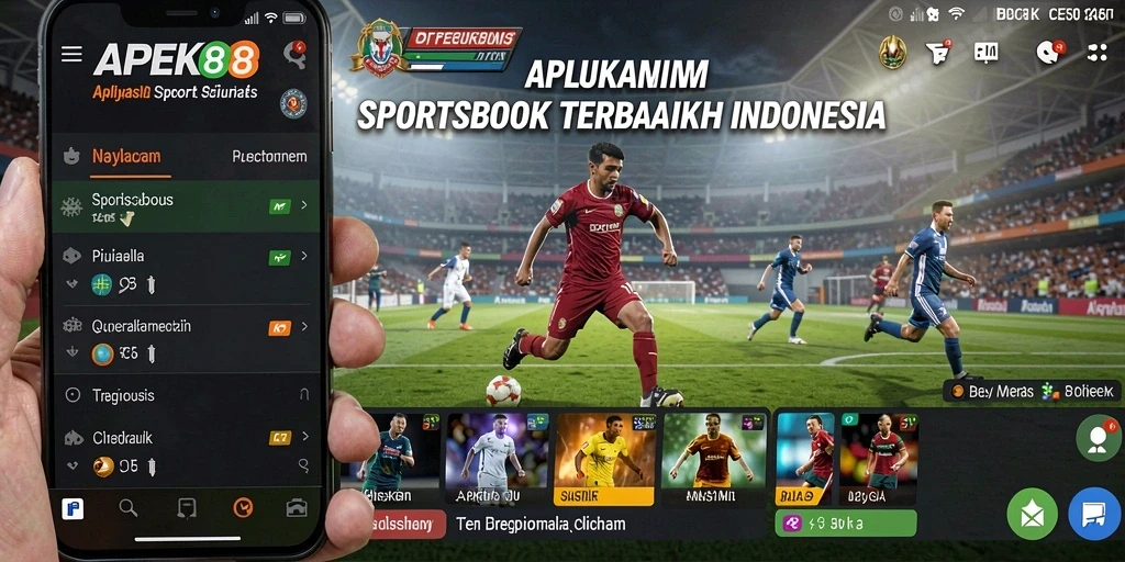 Tampilan antarmuka aplikasi APEK88 dengan variasi permainan sportsbook.