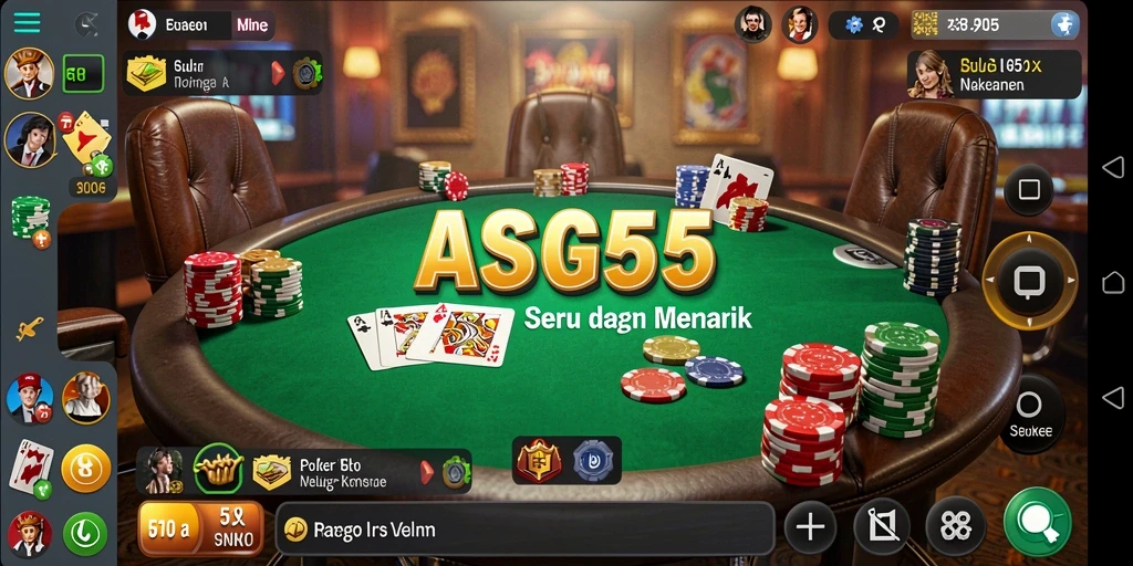 Tampilan gameplay Poker yang memukau dan interaktif di ASG55.