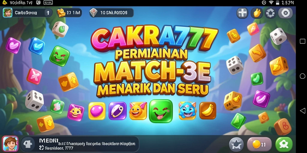 Tangkapan layar yang menampilkan gameplay seru CAKRA777 Match-3.