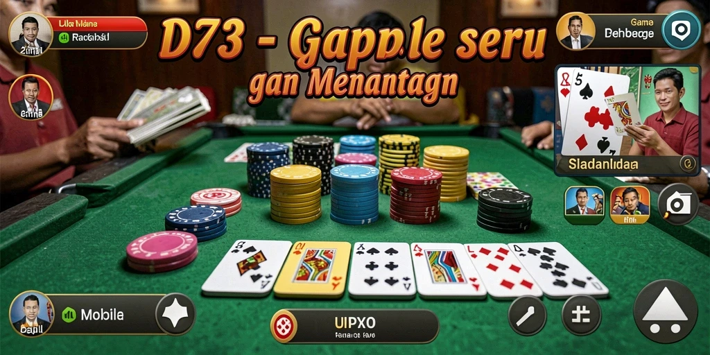 Tampilan gameplay D73 yang menarik dalam permainan Gaple.