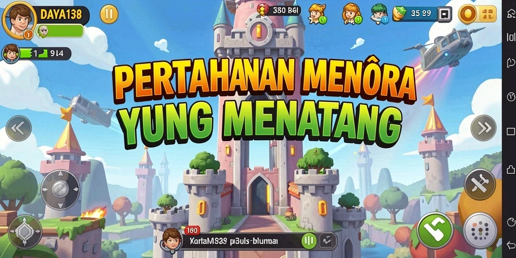 Tampilan menara pertahanan dalam aksi di DAYA138.