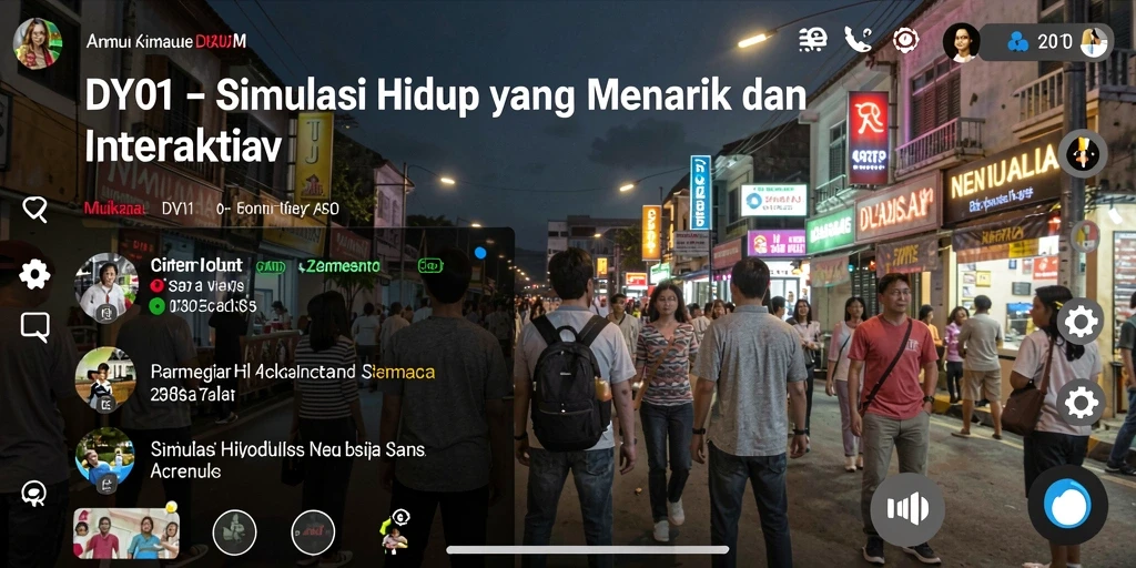 Tampilan gameplay DY01 dengan interaksi karakter yang realistis.