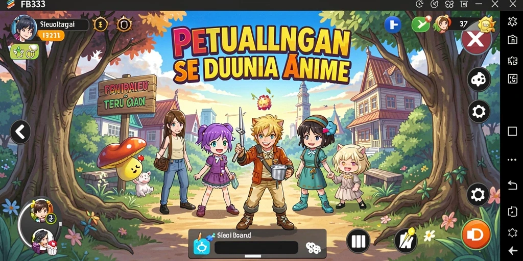 Gameplay FB333 menampilkan karakter Anime keren dan aksi seru.