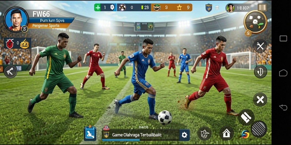 Tampilan gameplay FW66 yang menegangkan dan seru dalam pertandingan olahraga.
