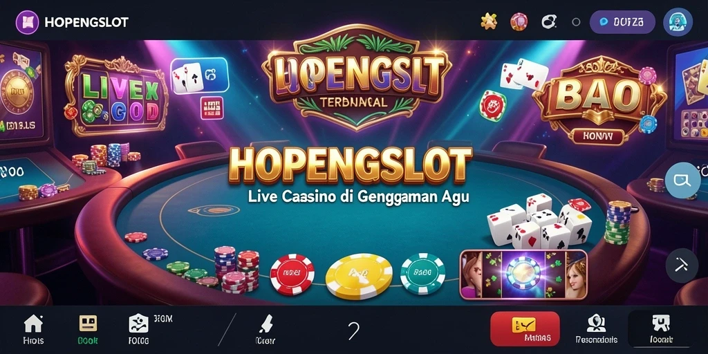 Tampilan gameplay <strong>HOPENGSLOT</strong> yang mengesankan dengan dealer langsung.