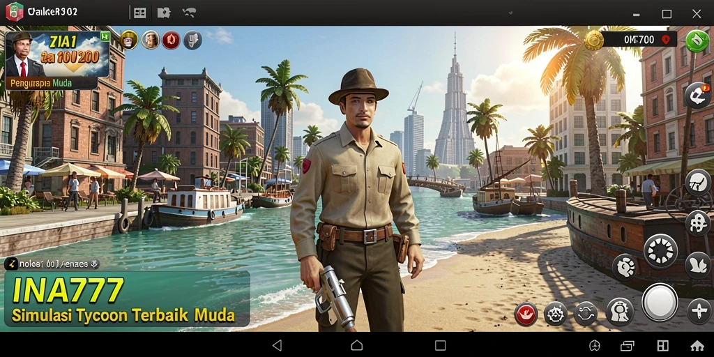 Screenshot gameplay INA777 yang menunjukkan manajemen bisnis yang seru.