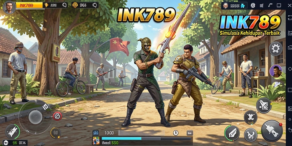Tangkapan layar gameplay INK789 dengan aktivitas simulasi yang seru.