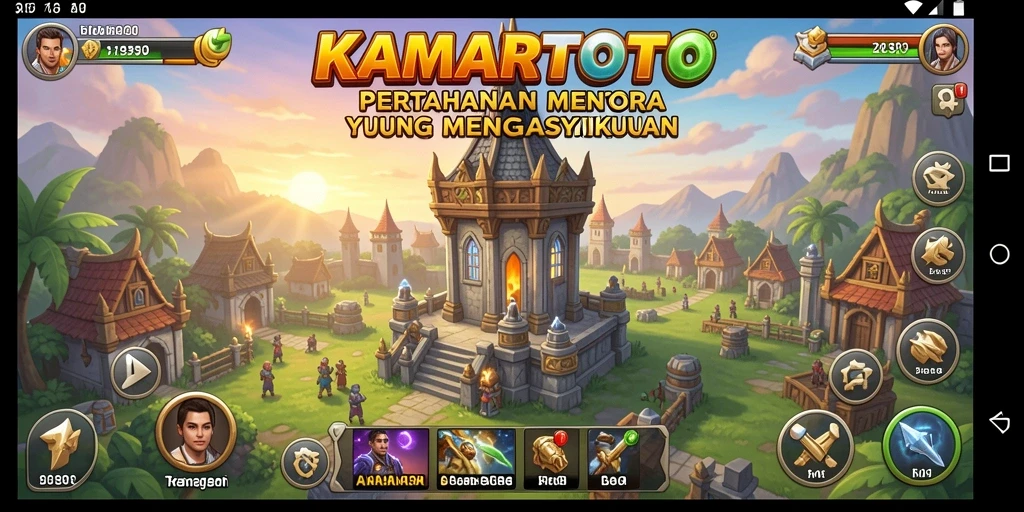 Tampilan gameplay KAMARTOTO yang seru dan menegangkan di level Tower Defense.