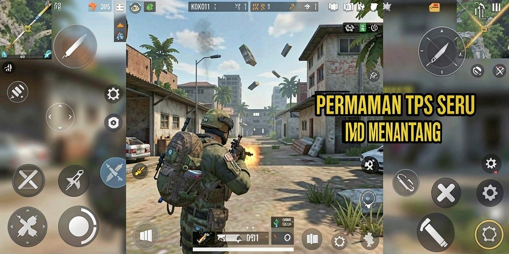 Tampilan aksi seru dalam gameplay TPS KOKO11.