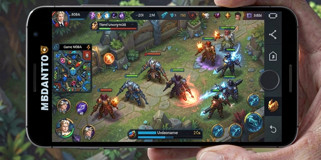 Screenshot gameplay MOBA MEDANTOTO yang menampilkan pertarungan seru.