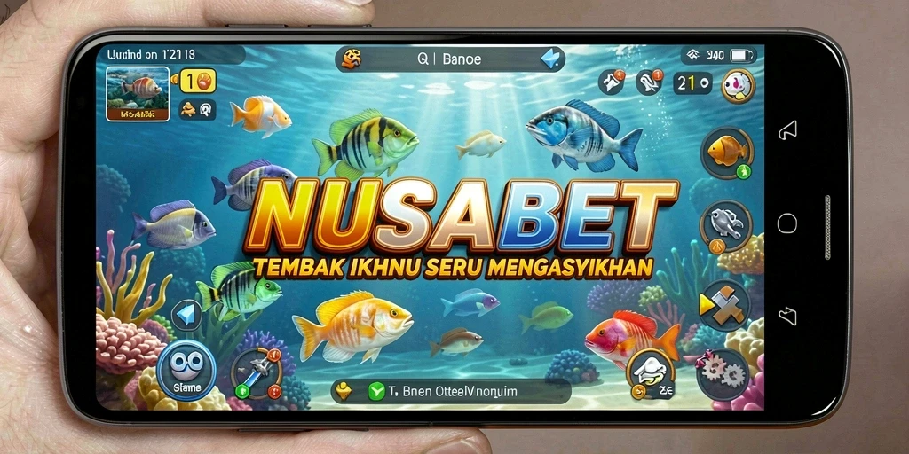 Tampilan gameplay seru menembak ikan di NUSABET.