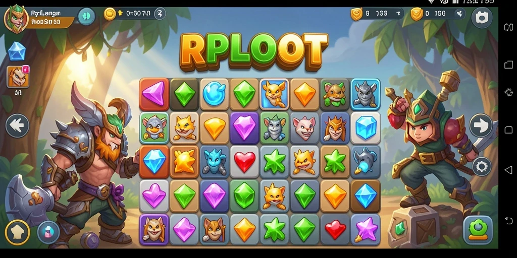 Screenshot gameplay RPLOOT dengan grafis yang menarik dan tantangan Match-3.