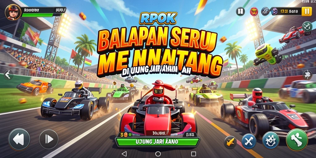 Tampilan gameplay intens dalam RPOK yang penuh aksi dan kecepatan.
