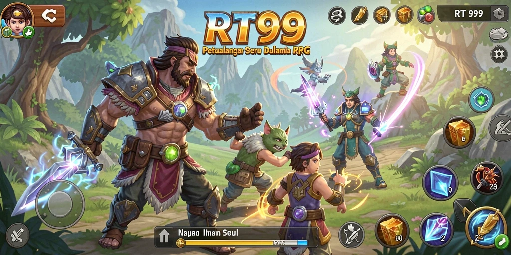 Gameplay menarik dalam dunia fantasi RT99 yang luas.