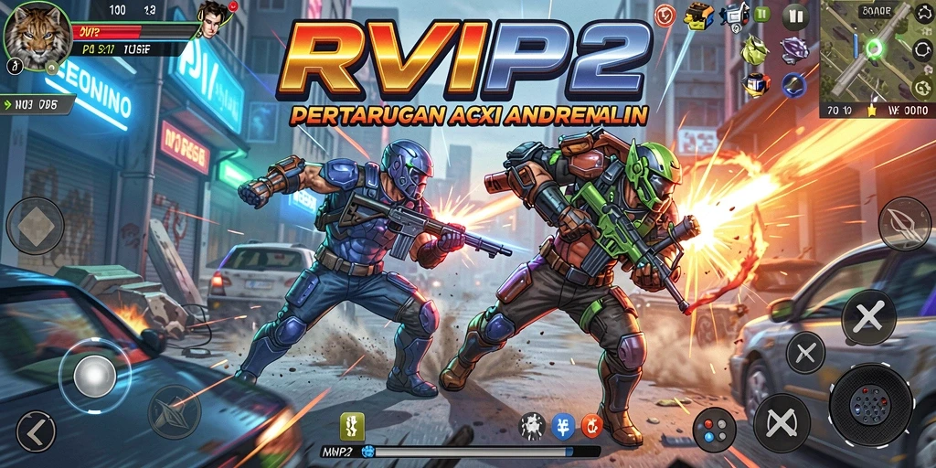 Tampilan gameplay RVIP2 yang penuh aksi dan petualangan seru.