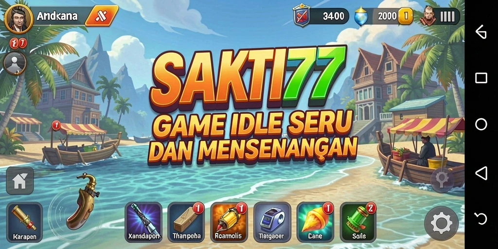 Screenshot SAKTI77 menunjukkan gameplay Idle yang menarik dan intuitif.