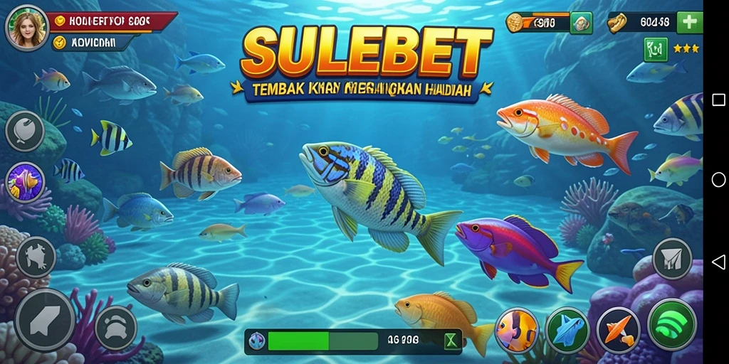 Tampilan gameplay seru dari SULEBET saat menembak ikan.
