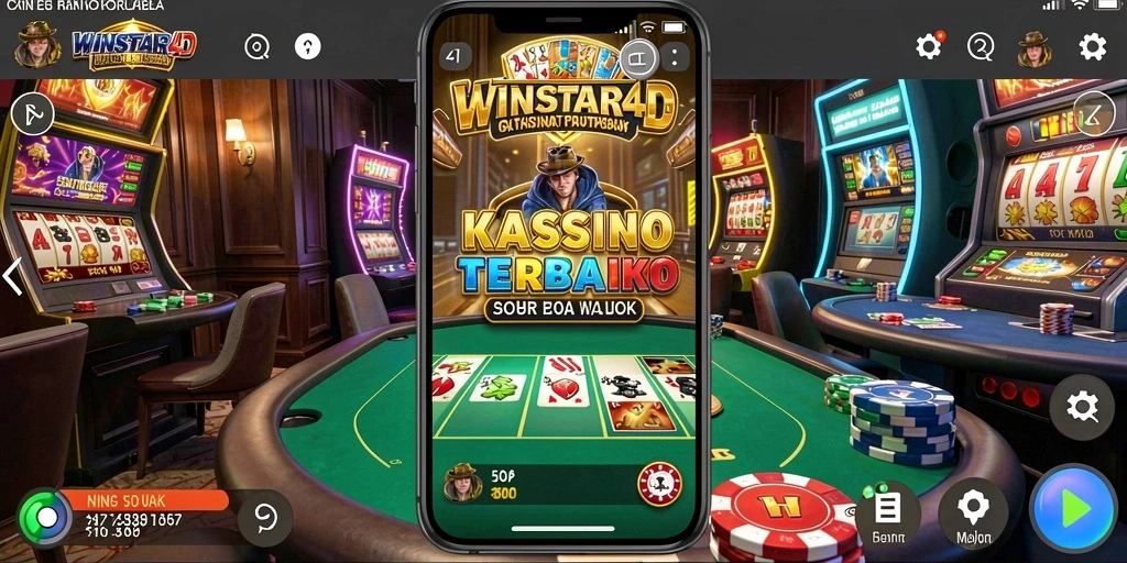 Screenshot gameplay aktif dari WINSTAR4D, menampilkan suasana kasino yang menegangkan.