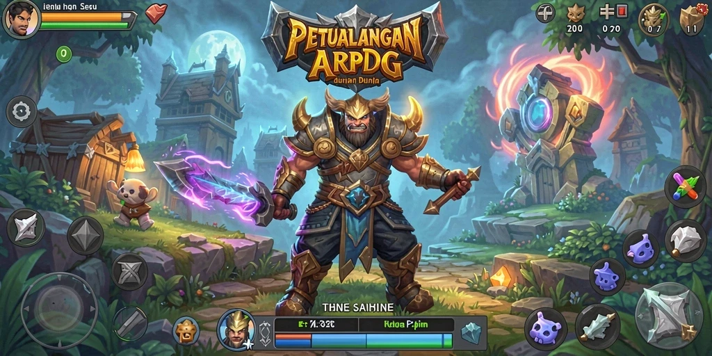 Tangkapan layar utama ZK7 menunjukkan aksi seru dalam pertempuran ARPG.